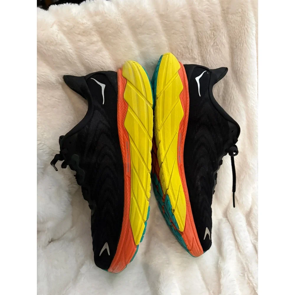 Hoka One One Clifton11 Arahi 6 Mens Running Shoes Black Flame Orange Yelloze 9D